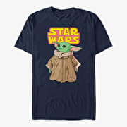 Merch Star Wars: The Mandalorian - Logo Child Gaze Unisex T-Shirt Navy Blue