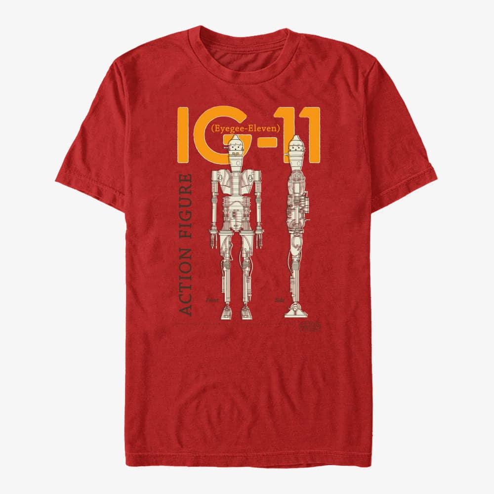 T-särgid Merch Star Wars: The Mandalorian - IG Schematics Unisex T-Shirt Red