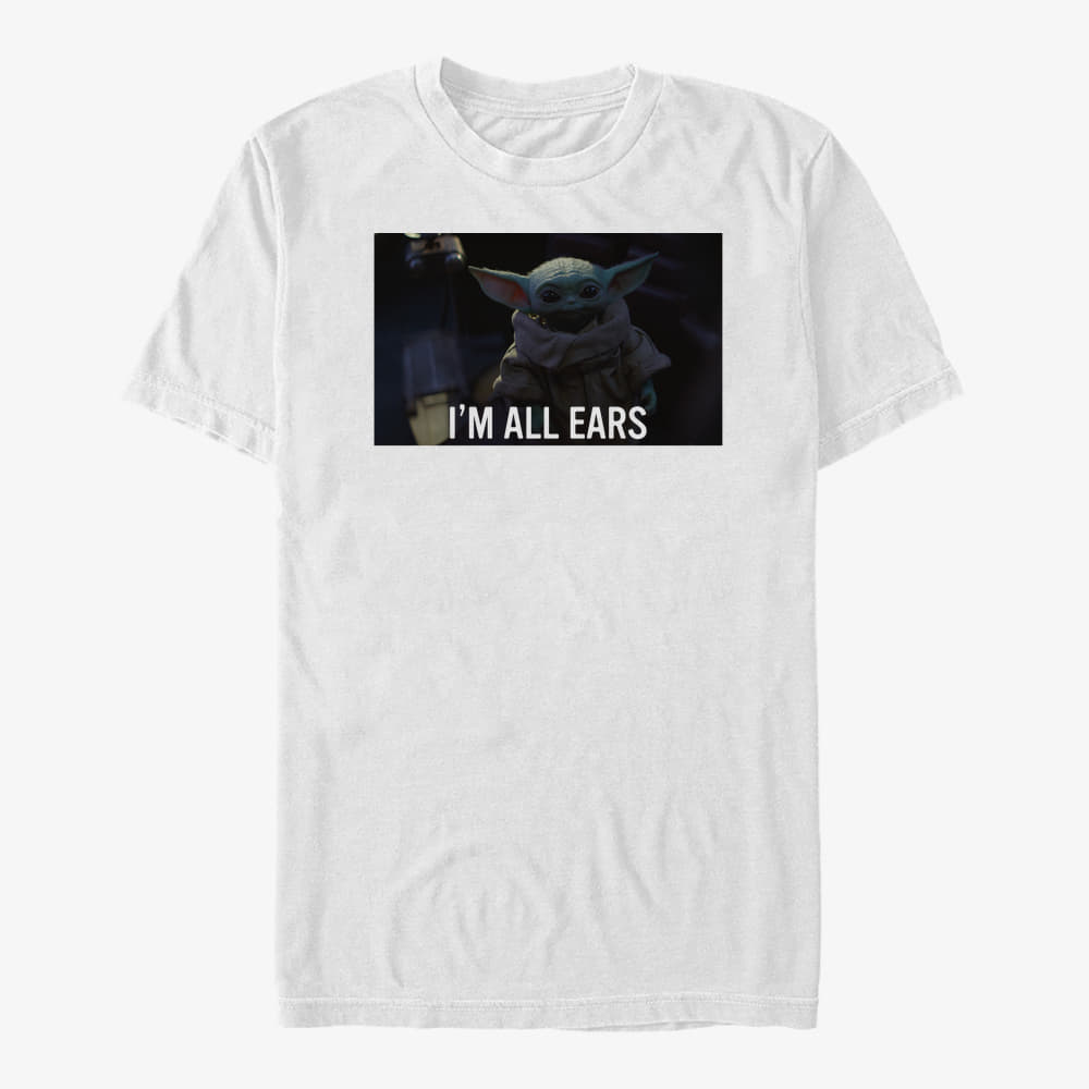 T-Shirts Merch Star Wars: The Mandalorian - All Ears Knock Out Unisex T-Shirt White