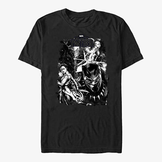 Merch Marvel Black Panther: Movie - Panther In Starsz Unisex T-Shirt Black