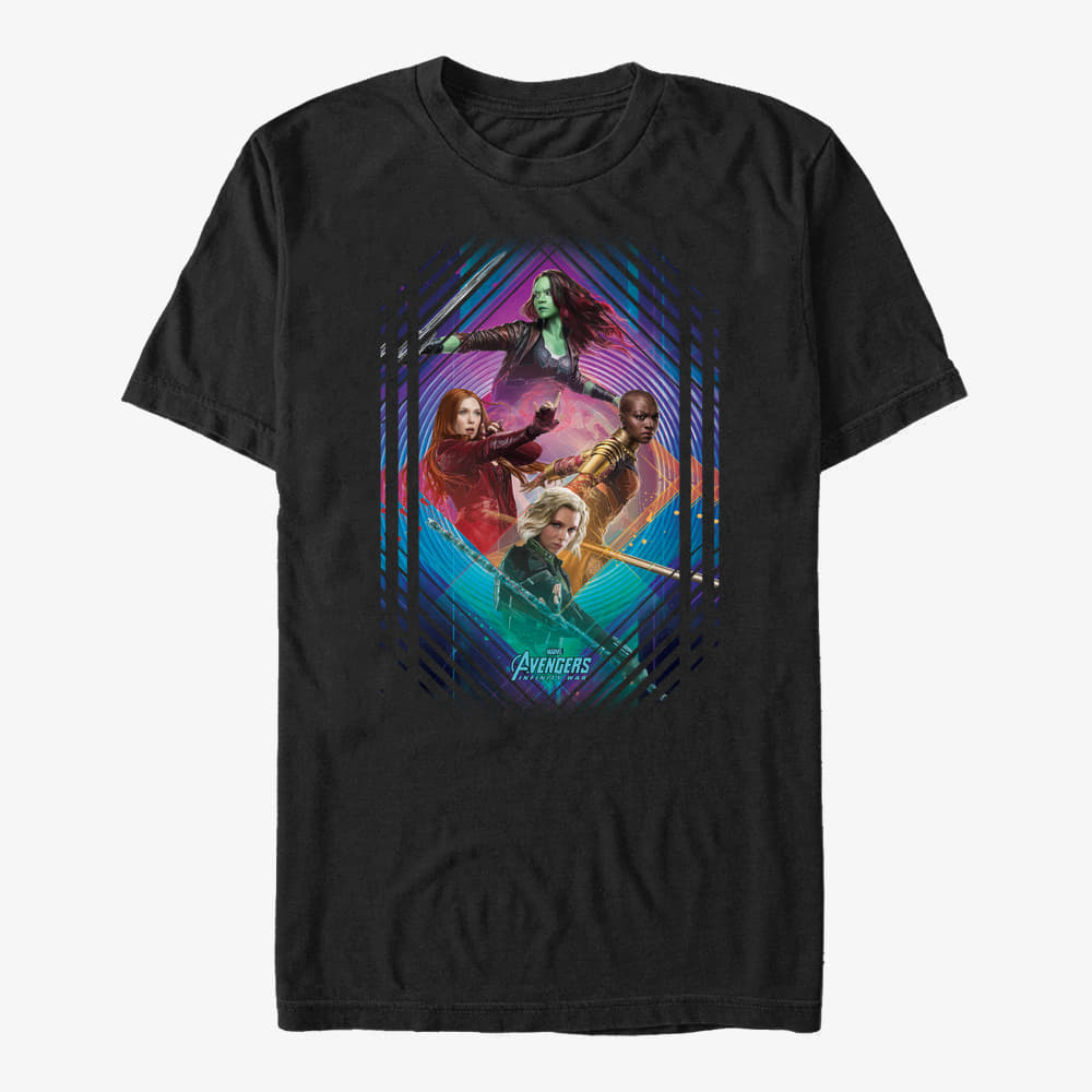 T-Shirts Merch Marvel Avengers: Infinity War - Female Diamond Unisex T-Shirt Black