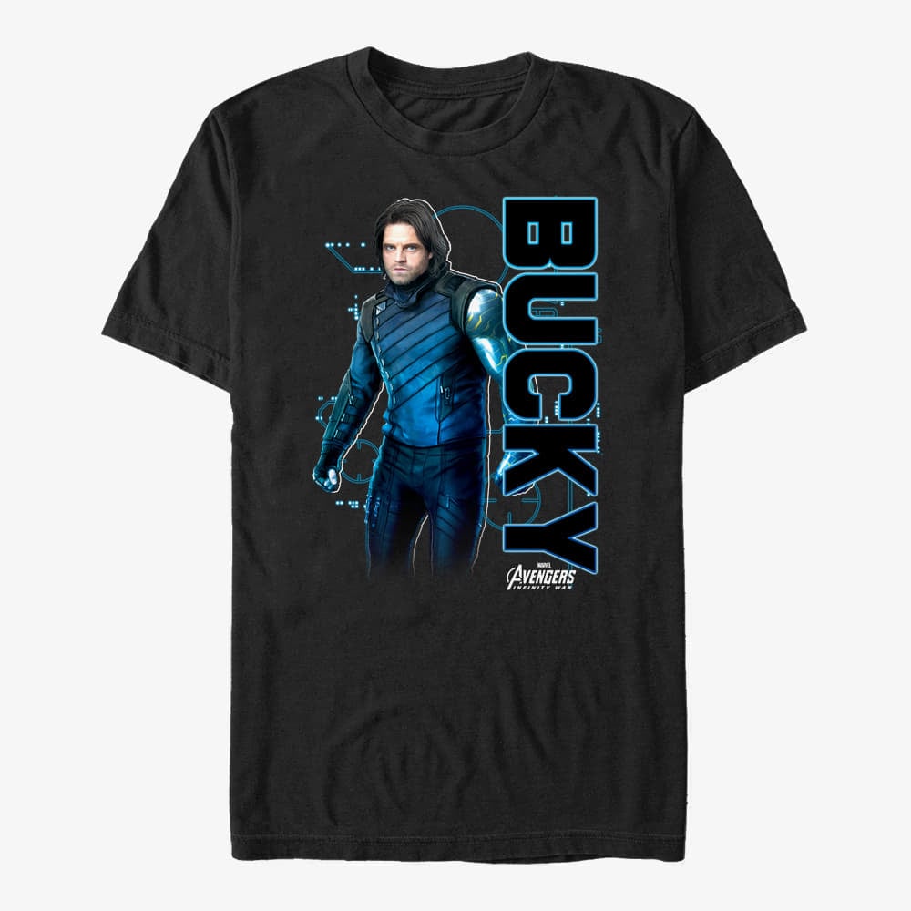 Majice T-shirt Merch Marvel Avengers: Infinity War - Bucky Tech Unisex T-Shirt Black