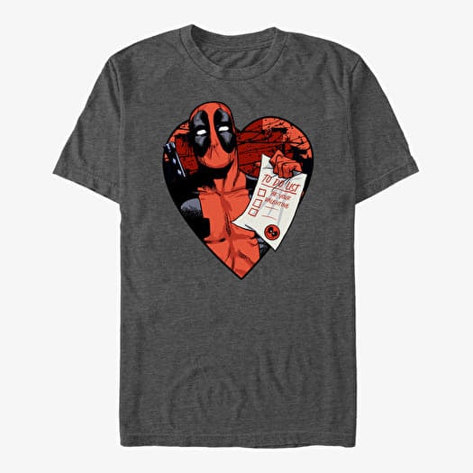 Póló Merch Marvel Deadpool - Deadpool List Unisex T-Shirt Dark Heather Grey