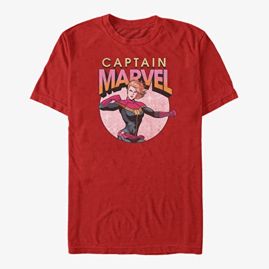 T-särk Merch Marvel Avengers Classic - Captain Marvel Burst Unisex T-Shirt Red