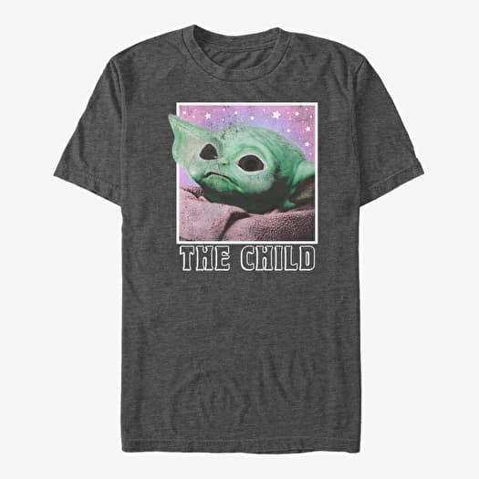 Tričko Merch Star Wars: The Mandalorian - Cosmic Child Unisex T-Shirt Dark Heather Grey