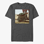 Merch Star Wars: The Mandalorian - Tiny Green Unisex T-Shirt Dark Heather Grey