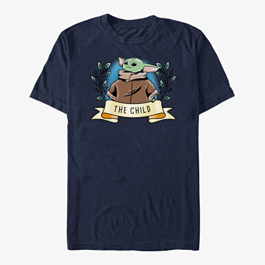 Majica Merch Star Wars: The Mandalorian - Child Banner Unisex T-Shirt Navy Blue