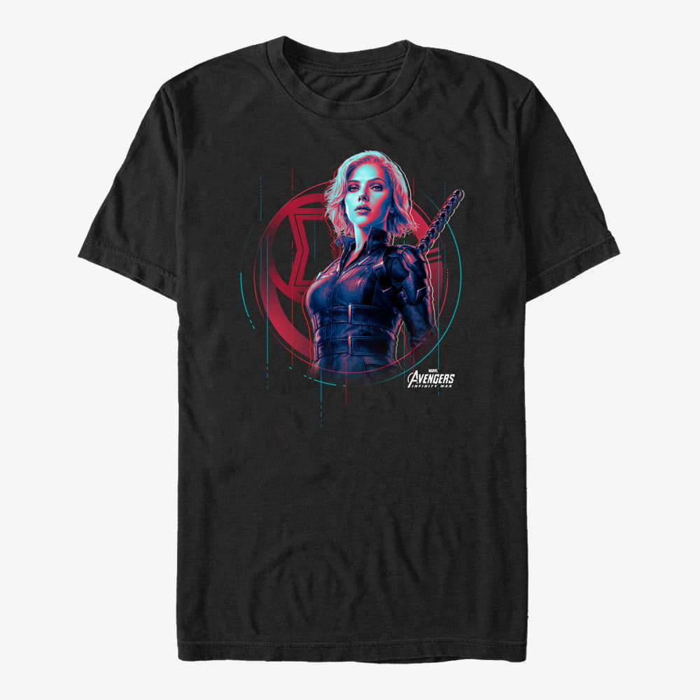 T-Shirts Merch Marvel Avengers: Infinity War - Black Widow Tech Unisex T-Shirt Black