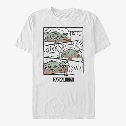T-krekls Merch Star Wars: The Mandalorian - Child Doodle Panels Unisex T-Shirt White