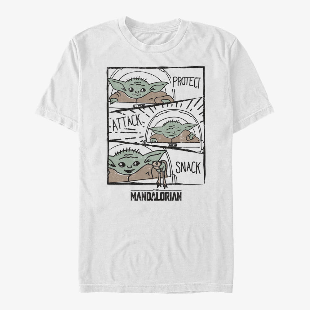 Футболки Merch Star Wars: The Mandalorian - Child Doodle Panels Unisex T-Shirt White