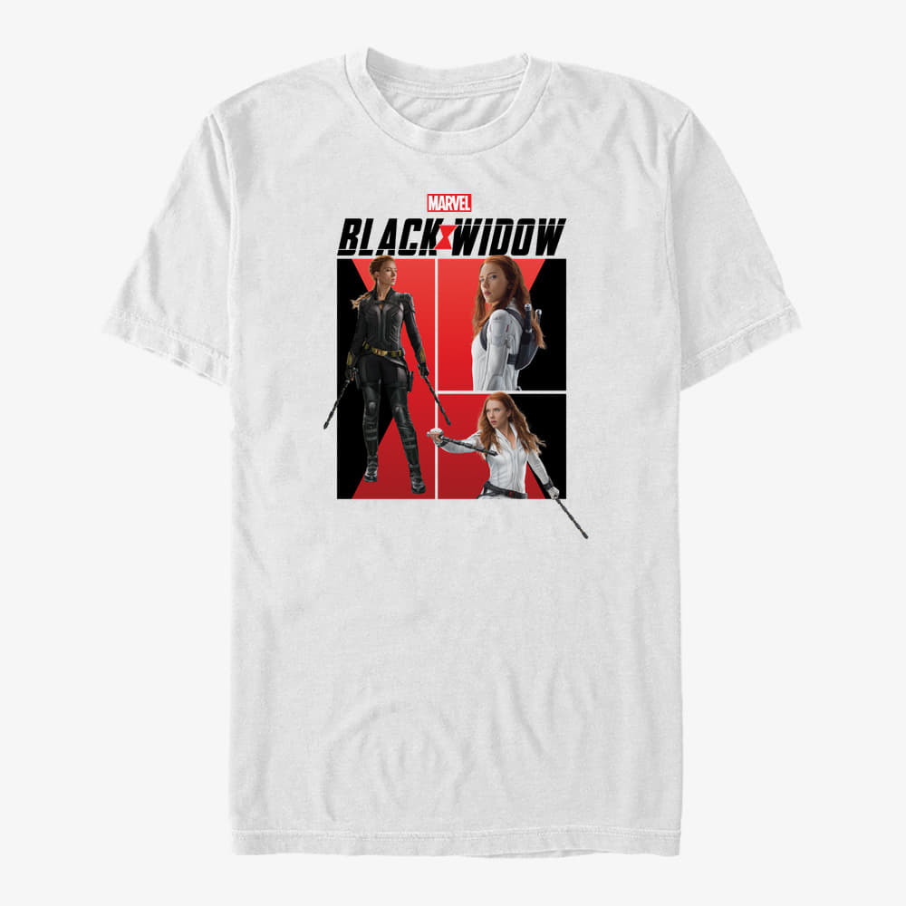 T-shirts Merch Marvel Black Widow: Movie - Black Widow Comic Unisex T-Shirt  White | Queens