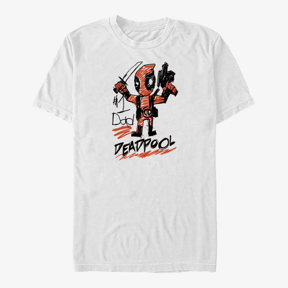 T-Shirts Merch Marvel Deadpool - Deadpool Dad Unisex T-Shirt White