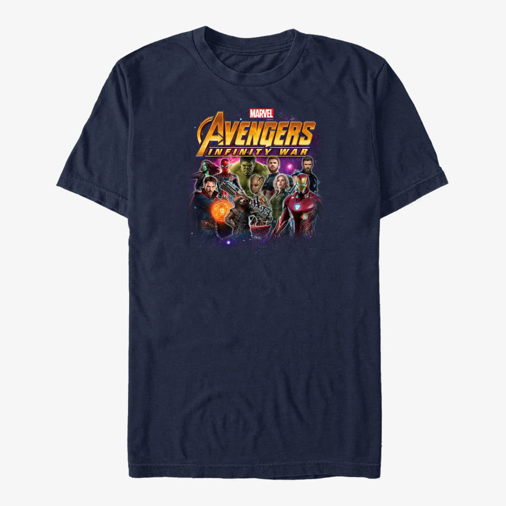 Koszulki Merch Marvel Avengers: Infinity War - Group Shot Unisex T-Shirt Navy Blue