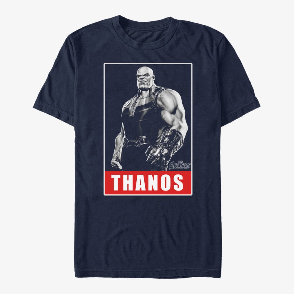 Trička Merch Marvel Avengers: Infinity War - Thanos Titan Unisex T-Shirt Navy Blue