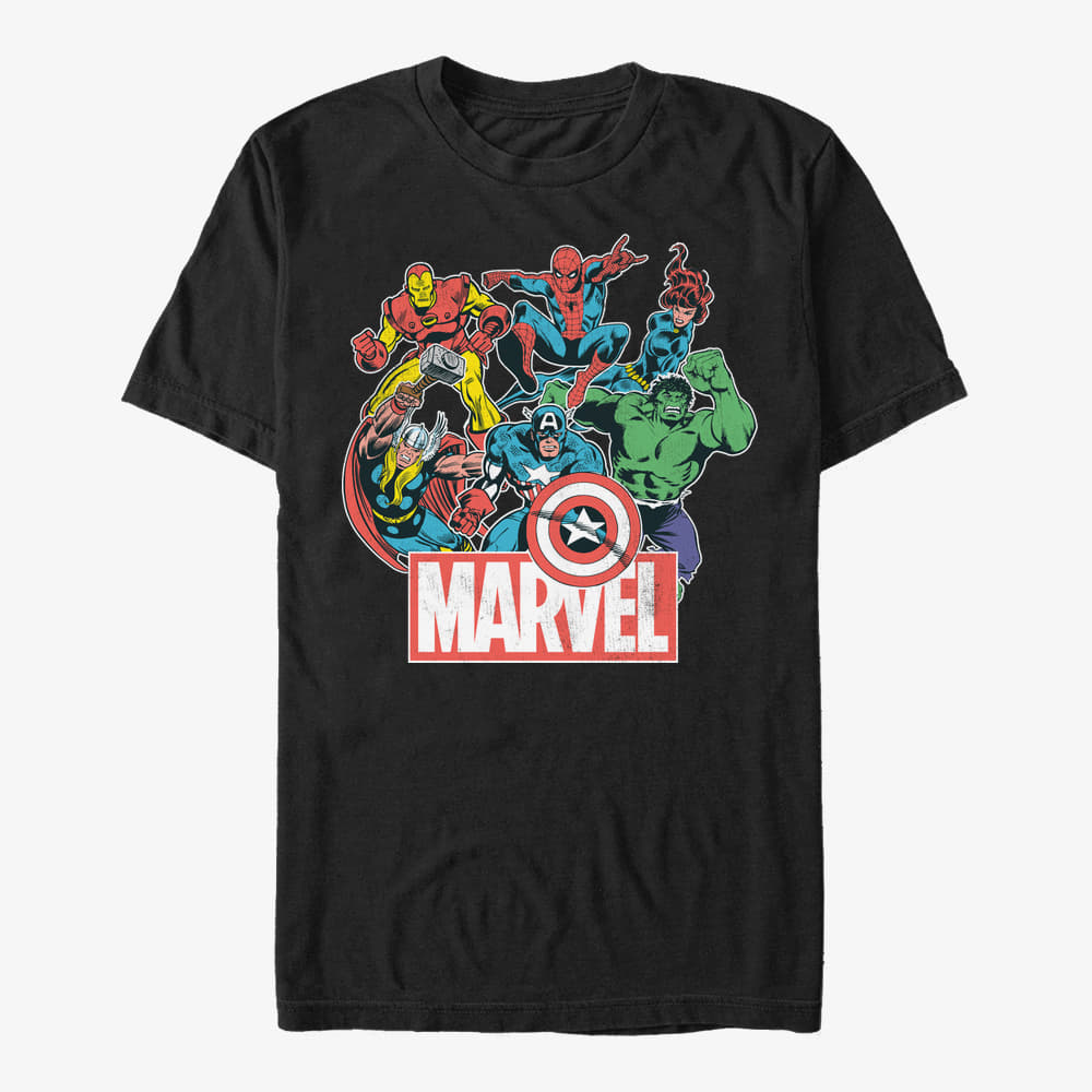 T shirts Merch Marvel Avengers Classic Heroes of Today Unisex T Shirt Black Queens
