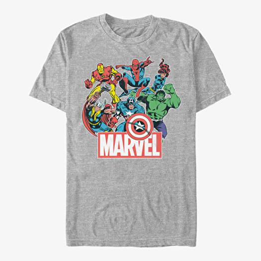 T-shirt Merch Marvel Avengers Classic - Heroes of Today Unisex T-Shirt Heather Grey