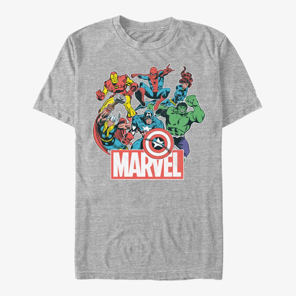 Camisetas Merch Marvel Avengers Classic - Heroes of Today Unisex T-Shirt Heather Grey