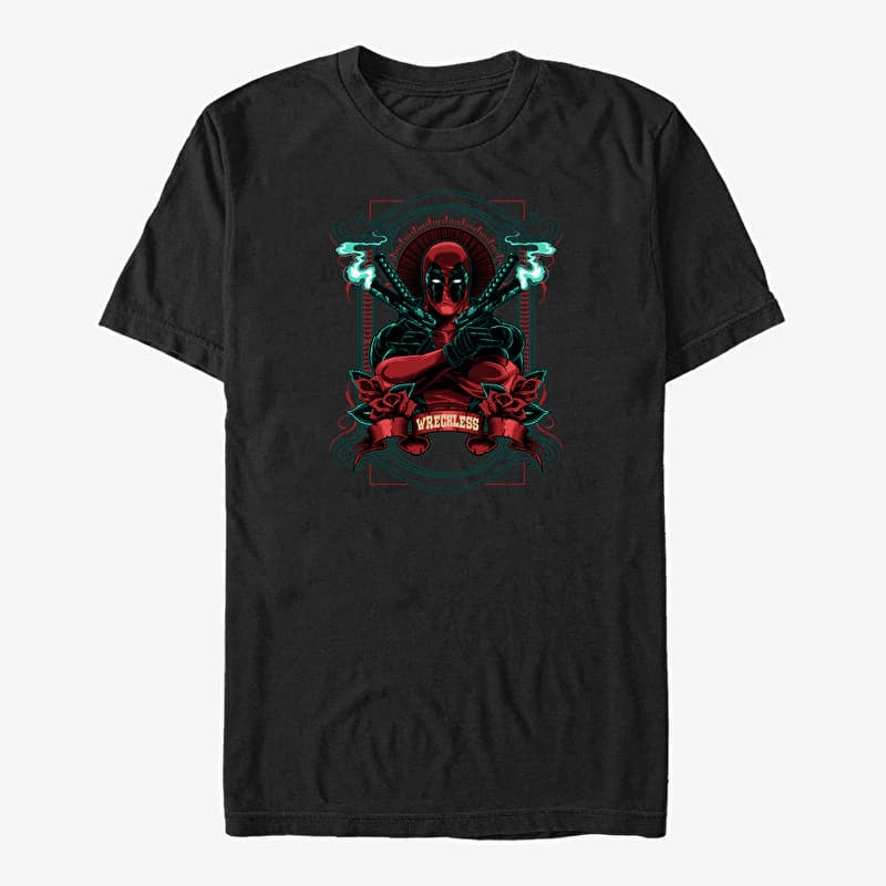Merch Marvel Deadpool - Wreckless Unisex T-Shirt Black