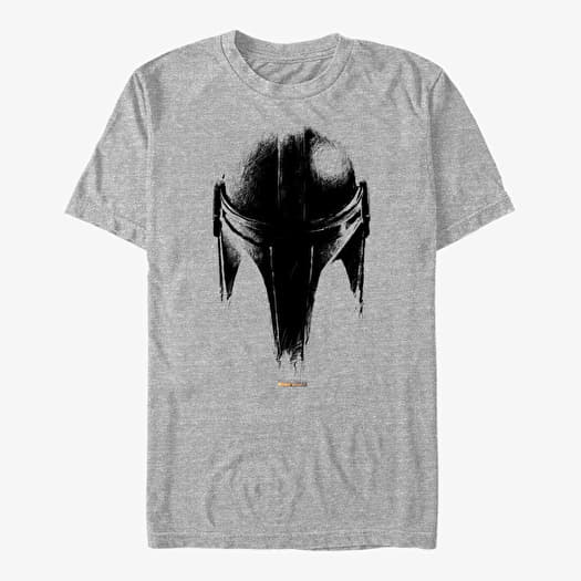 T-shirt Merch Star Wars: The Mandalorian - Sketch Helm Unisex T-Shirt Heather Grey