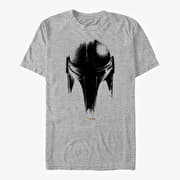 Merch Star Wars: The Mandalorian - Sketch Helm Unisex T-Shirt Heather Grey