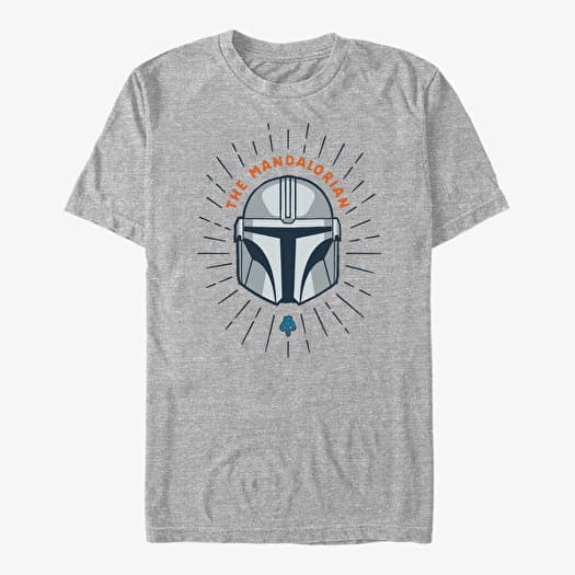 T-shirt Merch Star Wars: The Mandalorian - Simple Shield Unisex T-Shirt Heather Grey