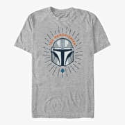 Merch Star Wars: The Mandalorian - Simple Shield Unisex T-Shirt Heather Grey