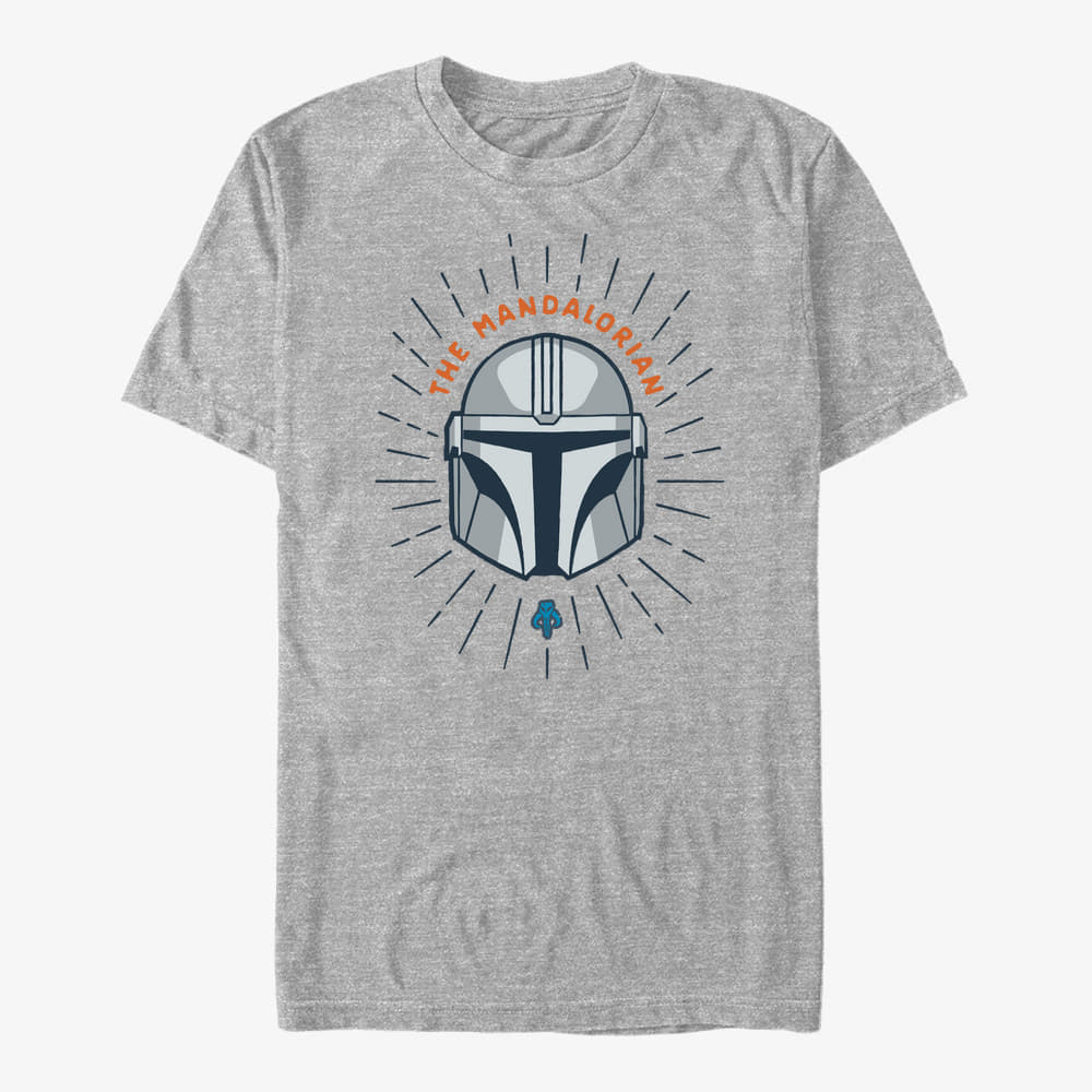 T-Shirts Merch Star Wars: The Mandalorian - Simple Shield Unisex T-Shirt Heather Grey