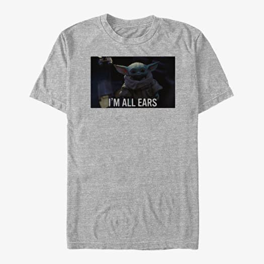 T-shirt Merch Star Wars: The Mandalorian - All Ears Knock Out Unisex T-Shirt Heather Grey