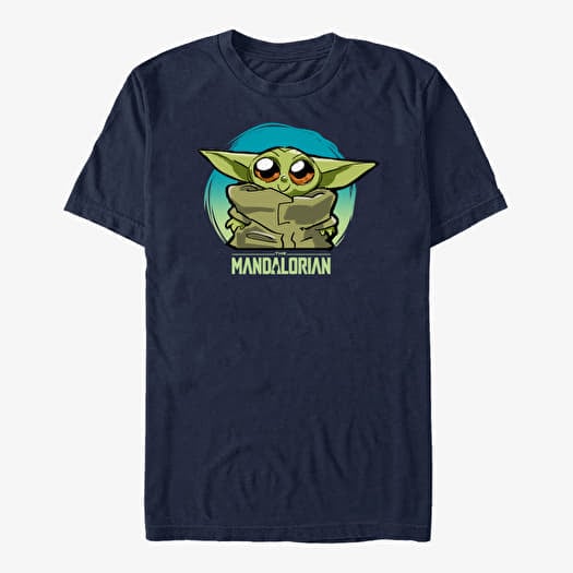 T-särk Merch Star Wars: The Mandalorian - Cute Baby Heart Unisex T-Shirt Navy Blue