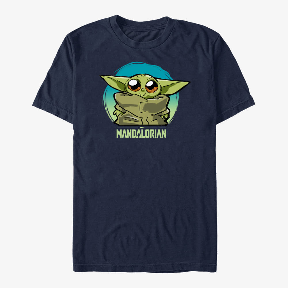 majice kratkih rukava Merch Star Wars: The Mandalorian - Cute Baby Heart Unisex T-Shirt Navy Blue