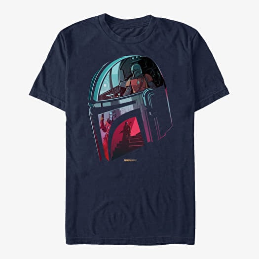 Merch Star Wars: The Mandalorian - Helmet Explanation Unisex T-Shirt Navy Blue