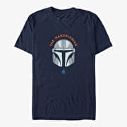 Merch Star Wars: The Mandalorian - Simple Shield Unisex T-Shirt Navy Blue
