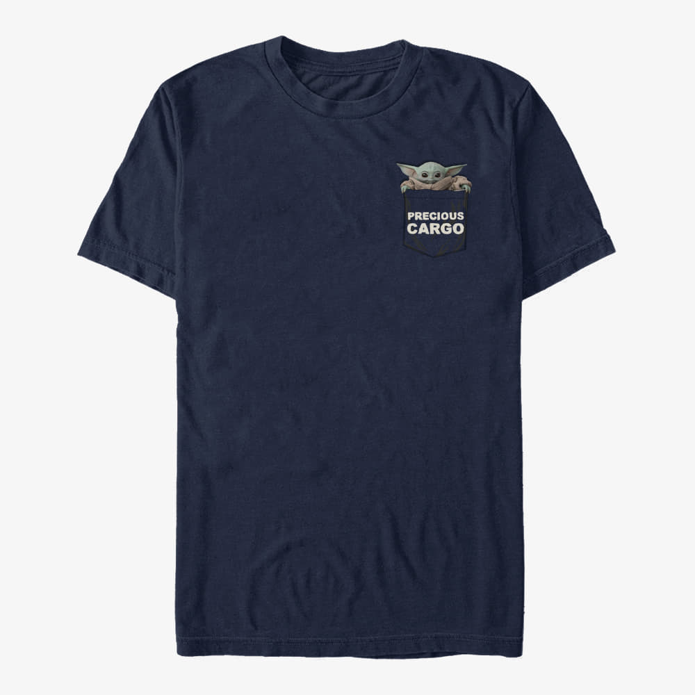 majice kratkih rukava Merch Star Wars: The Mandalorian - Baby Alien Unisex T-Shirt Navy Blue