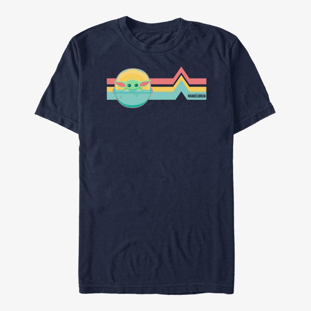 T-paidat Merch Star Wars: The Mandalorian - Rainbow Child Unisex T-Shirt Navy Blue