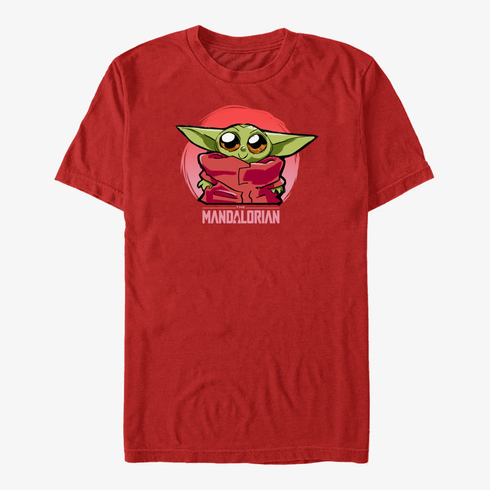 majice kratkih rukava Merch Star Wars: The Mandalorian - Cute Baby Heart Unisex T-Shirt Red