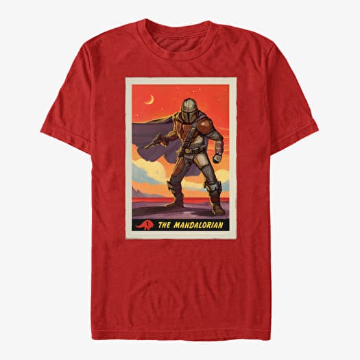T-shirt Merch Star Wars: The Mandalorian - Mandalorian Poster Unisex T-Shirt Red
