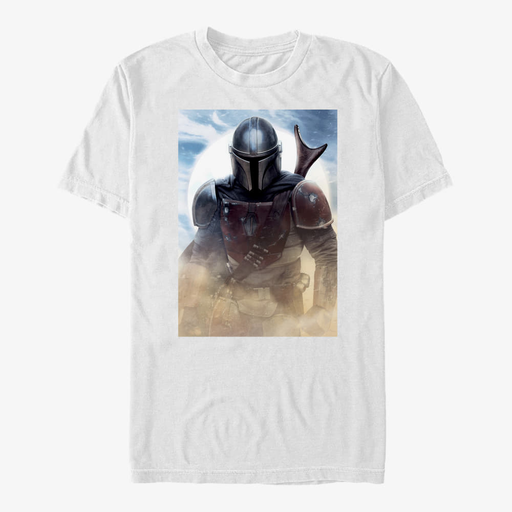Camisetas Merch Star Wars: The Mandalorian - Mandalorian Warrior Poster Unisex T-Shirt White