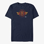 Merch Captain Marvel: Movie - Marvel Badge Unisex T-Shirt Navy Blue