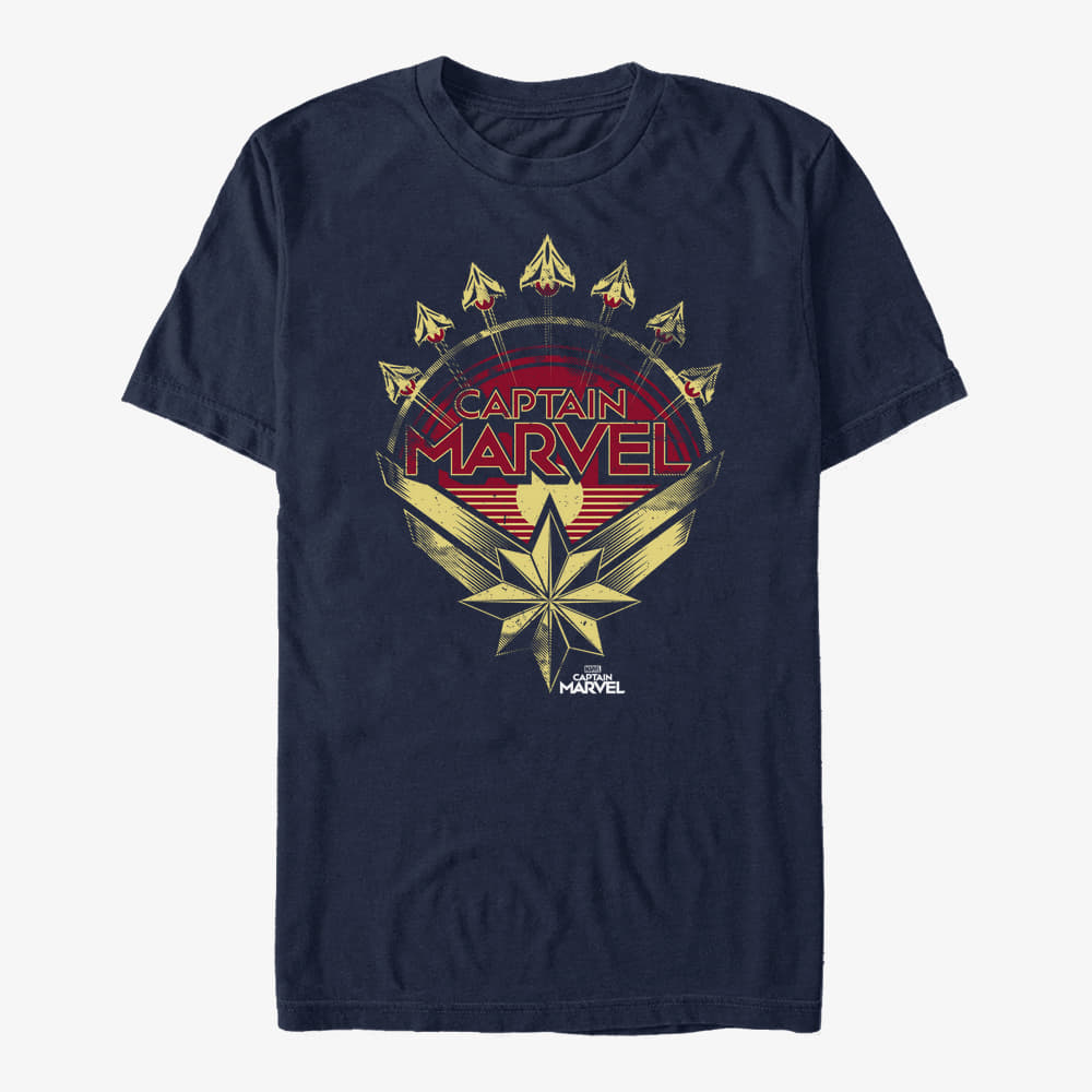 T-Shirts Merch Captain Marvel: Movie - Plane Model Unisex T-Shirt Navy Blue