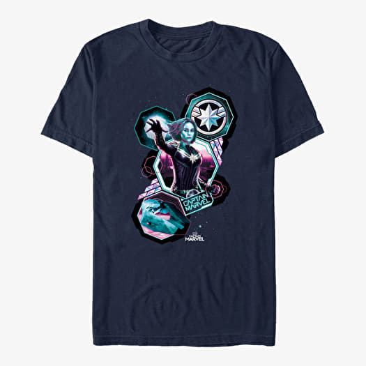 Majica Merch Captain Marvel: Movie - Space Time Unisex T-Shirt Navy Blue