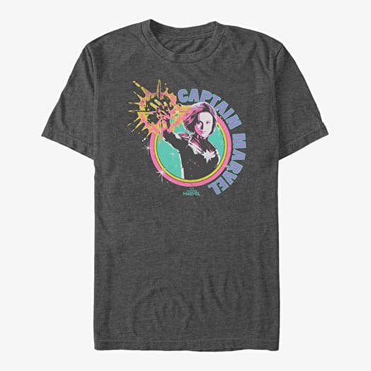T-shirt Merch Captain Marvel: Movie - CAPT. 90S VTG MARVEL LOGO Unisex T-Shirt Dark Heather Grey