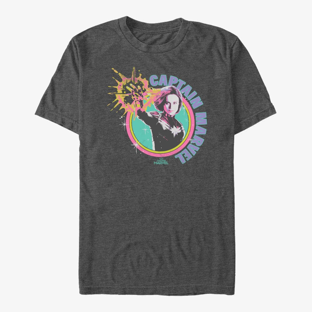 T-shirts Merch Captain Marvel: Movie - CAPT. 90S VTG MARVEL LOGO Unisex T-Shirt Dark Heather Grey