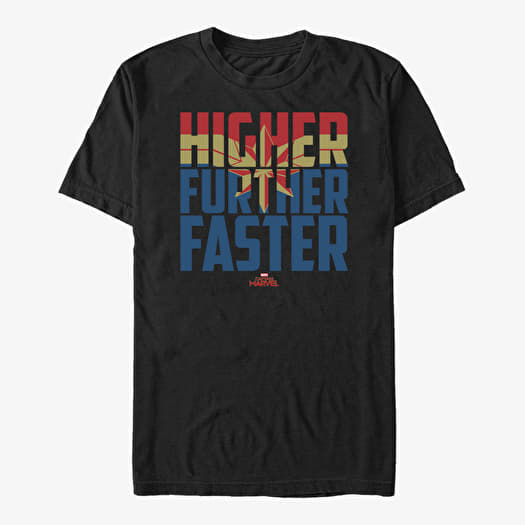 Marškinėliai Merch Captain Marvel: Movie - Higher Faster Fill Unisex T-Shirt Black