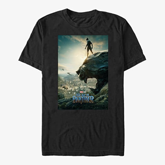 T-shirt Merch Marvel Black Panther: Movie - Overlooking Panther Unisex T-Shirt Black