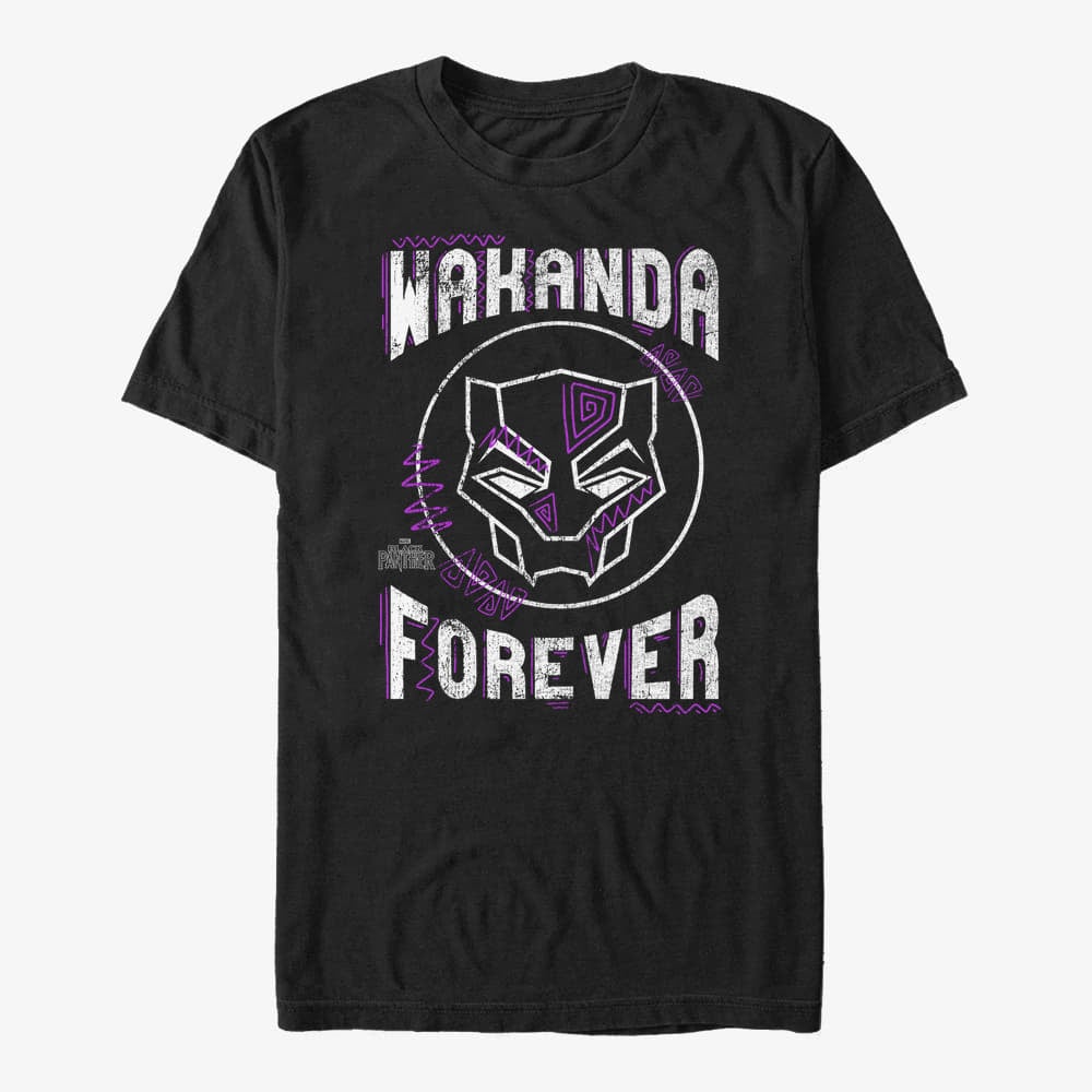 Camisetas Merch Marvel Black Panther: Movie - Wakanda Forever Unisex T-Shirt Black
