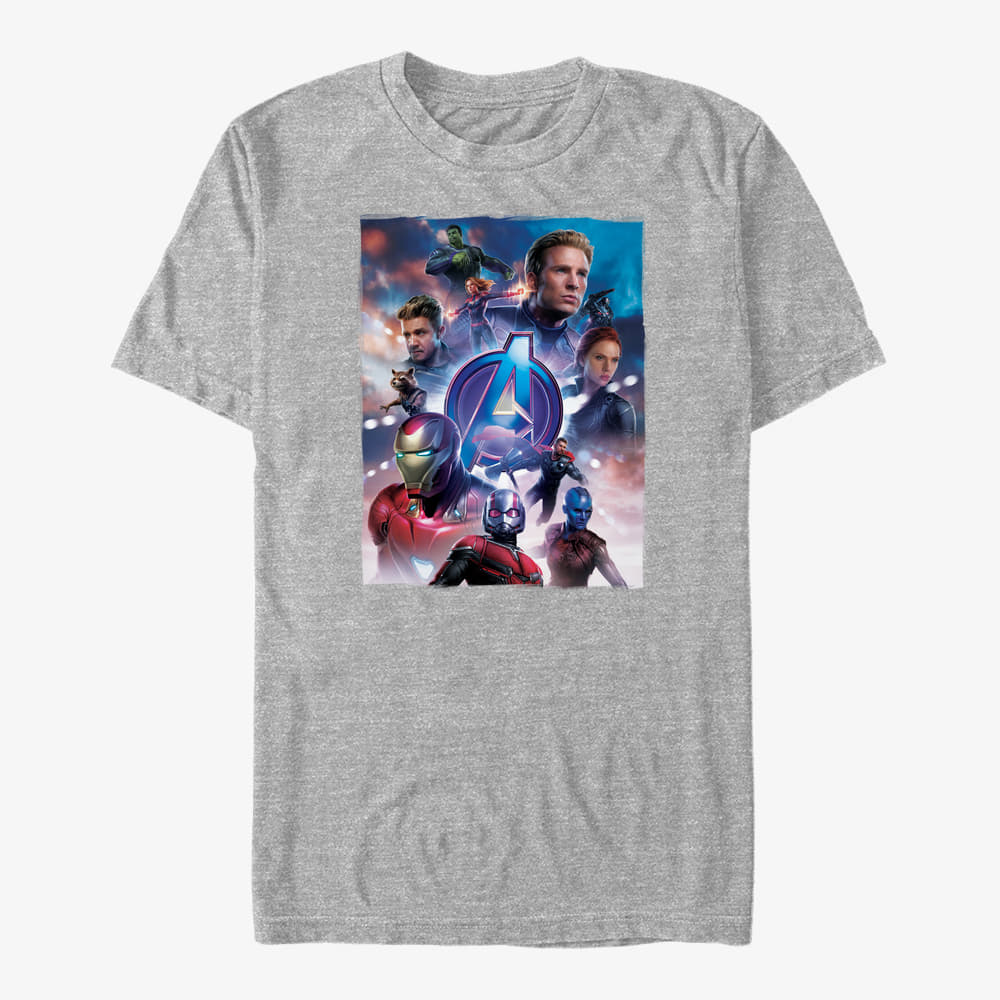 Magliette Merch Marvel Avengers Endgame - Basic Poster Unisex T-Shirt Heather Grey