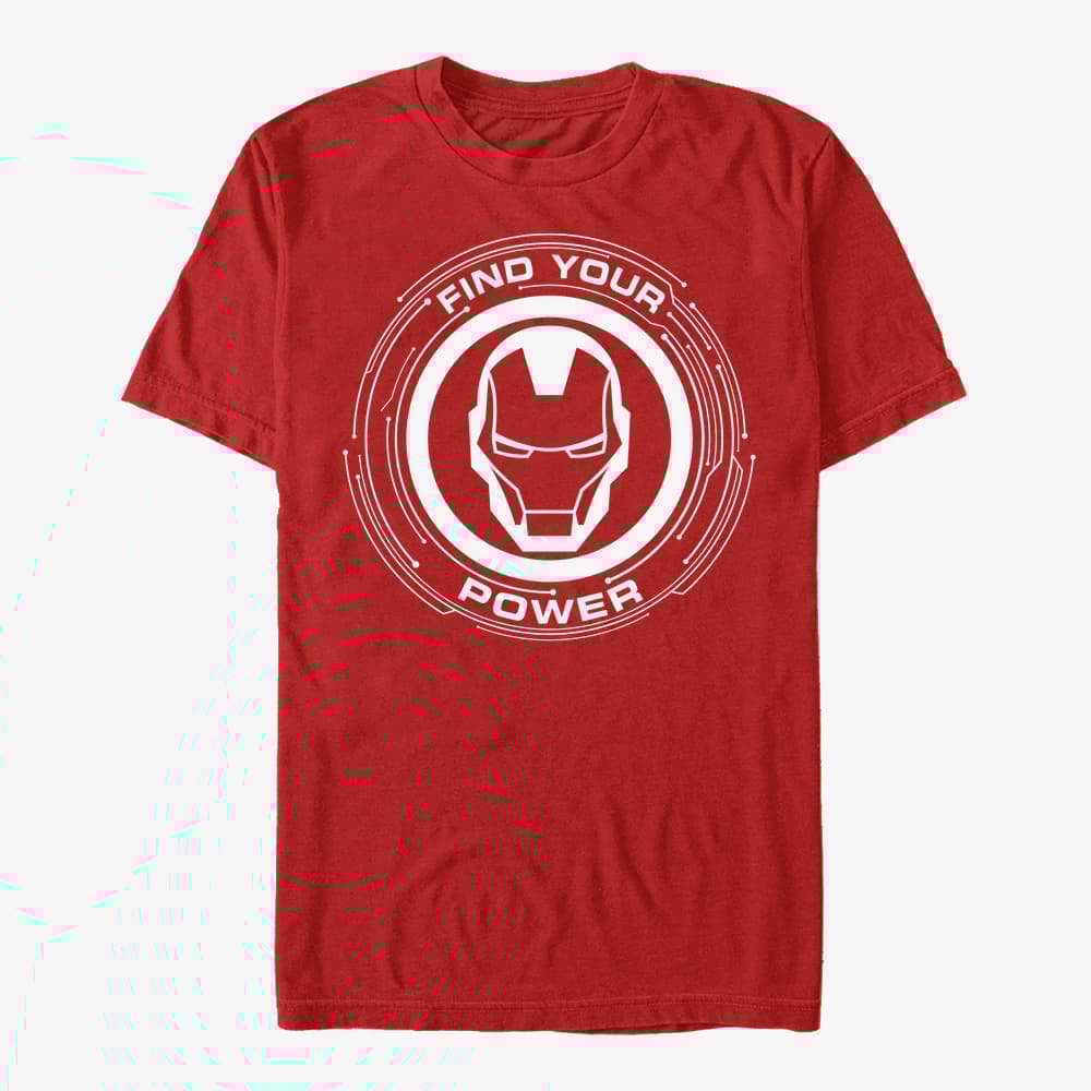 majice kratkih rukava Merch Marvel Avengers - Power of Iron Man Unisex T-Shirt Red