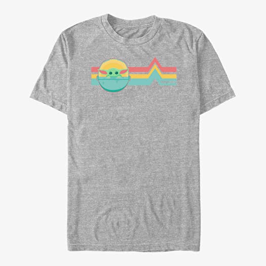 T-shirt Merch Star Wars: The Mandalorian - Rainbow Child Unisex T-Shirt Heather Grey