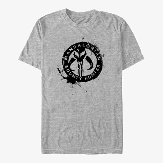 Merch Star Wars: The Mandalorian - Painted Skull Unisex T-Shirt Heather Grey
