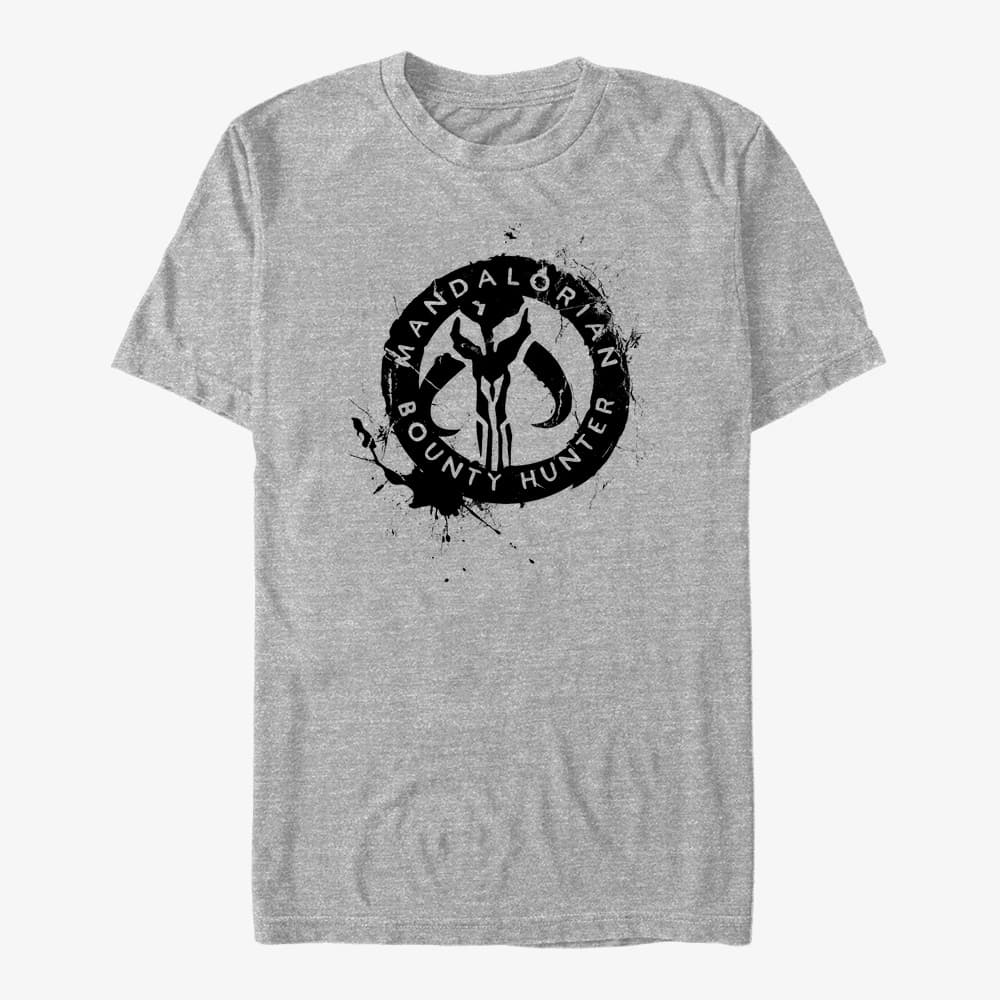 T-Shirts Merch Star Wars: The Mandalorian - Painted Skull Unisex T-Shirt Heather Grey